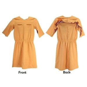 Girls Dress by Little Cocoon Pink Ruffle Sleeves - Grapefruit (Peach), Girls 12